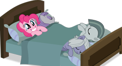 Size: 8000x4360 | Tagged: safe, artist:frownfactory, imported from derpibooru, limestone pie, marble pie, maud pie, pinkie pie, earth pony, pony, hearthbreakers, bed, eyes closed, female, grin, mare, simple background, sleeping, smiling, transparent background, vector