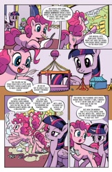 Size: 1200x1845 | Tagged: safe, artist:pencils, idw, imported from derpibooru, pinkie pie, spike, twilight sparkle, alicorn, earth pony, pony, spoiler:comic, spoiler:comic94, balloonbutt, butt, comic, dock, female, implied cheesepie, implied shipping, implied straight, mare, plot, preview, season 10, twilight sparkle (alicorn)