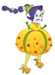 Size: 633x859 | Tagged: safe, artist:batboy101, imported from derpibooru, rarity, equestria girls, equestria girls series, holidays unwrapped, spoiler:eqg series (season 2), clothes, cornucopia costumes, high heels, inflatable dress, pumpkin, shoes