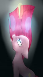Size: 1080x1920 | Tagged: safe, artist:emalajiss36, imported from derpibooru, pinkie pie, earth pony, pony, female, looking up, mare, open mouth, pinkamena diane pie, solo