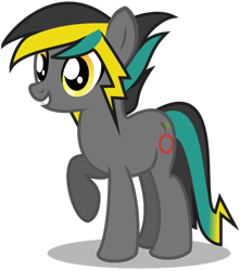 Size: 566x641 | Tagged: safe, artist:amgiwolf, imported from derpibooru, oc, oc only, earth pony, pony, earth pony oc, grin, raised hoof, simple background, smiling, transparent background