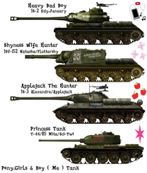 Size: 976x1144 | Tagged: safe, artist:edy_january, imported from derpibooru, applejack, fluttershy, tank, twilight sparkle, oc, oc:edy january, alicorn, human, pegasus, pony, unicorn, equestria girls, cutie mark, cyrillic, edy j, edy january, humanized, is.2, is.3, isu.152, russian, soviet union, t-44/85, tank (vehicle), twilight sparkle (alicorn), world of tanks, world of tanks blitz