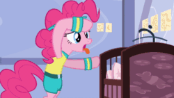 Size: 520x293 | Tagged: safe, imported from derpibooru, screencap, pinkie pie, earth pony, pony, a friend in deed, season 2, animated, ball, female, gif, jacks, literal butthurt, mare, o.o, ouch, pain, shrunken pupils, workout outfit