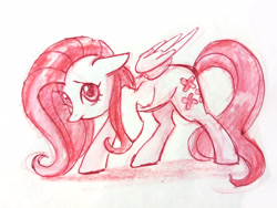 Size: 2560x1920 | Tagged: safe, artist:lunnita_pony, imported from derpibooru, fluttershy, pegasus, pony, sketch, solo