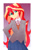 Size: 2154x3258 | Tagged: safe, artist:xan-gelx, imported from derpibooru, sunset shimmer, human, equestria girls, abstract background, clothes, cosplay, costume, doki doki literature club, eyelashes, female, green eyes, hand on hip, high res, humanized, long hair, looking away, multicolored hair, red hair, school uniform, skirt, smiling, solo, uniform, video game crossover, yellow hair