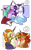 Size: 717x1175 | Tagged: safe, artist:malinraf1615, imported from derpibooru, firelight, stellar flare, sunspot (character), oc, oc:lucero glimmer, classical unicorn, pony, unicorn, blushing, bridle, canon x oc, cloven hooves, female, flarespot, flower, flower in mouth, leonine tail, male, mouth hold, saddle arabian outfit, shipping, straight, sunflower, sunspot (g4), tack, unshorn fetlocks