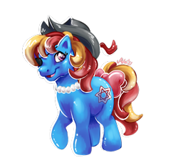 Size: 700x650 | Tagged: safe, artist:avui, imported from derpibooru, oc, oc only, pony, eyepatch, g1, hat, jewelry, necklace, pirate, pirate hat, simple background, solo, transparent background