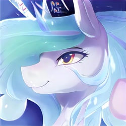 Size: 1024x1024 | Tagged: safe, artist:thisponydoesnotexist, imported from derpibooru, pony, ai content, ai generated, bust, generator:thisponydoesnotexist, neural network, not princess celestia, portrait, solo