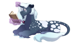 Size: 1280x732 | Tagged: safe, artist:itstechtock, imported from derpibooru, oc, oc only, pony, unicorn, book, lying down, magic, male, prone, simple background, solo, stallion, transparent background