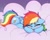 Size: 2048x1638 | Tagged: safe, artist:darkynez, artist:heavymetalbronyyeah, imported from derpibooru, rainbow dash, pegasus, pony, :p, blushing, cheek fluff, cloud, cute, dashabetes, ear fluff, eyes closed, female, lying down, mare, on a cloud, prone, sleeping, solo, tongue out