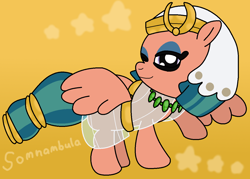 Size: 1256x900 | Tagged: safe, artist:harmonybunny2021, imported from derpibooru, somnambula, pegasus, pony, clothes, dress, eyeshadow, female, glowpaz, headdress, makeup, mare, see-through, see-through skirt, skirt, solo