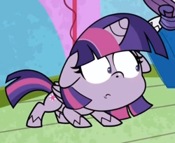 Size: 410x335 | Tagged: safe, imported from derpibooru, screencap, rarity, twilight sparkle, alicorn, pony, unicorn, director spike's mockumentary, my little pony: pony life, spoiler:pony life s01e36, cropped, floppy ears, g4.5, pony life, scared, shrunken pupils, solo, twilight sparkle (alicorn)