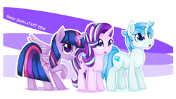 Size: 1920x1080 | Tagged: safe, artist:rivin177, imported from derpibooru, starlight glimmer, twilight sparkle, oc, alicorn, pony, unicorn, amazed, commission, duo, female, male, mare, microsoft, microsoft windows, old art, remake, simple background, stallion, twilight sparkle (alicorn), windows, windows 10, wing open