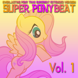 Size: 1300x1300 | Tagged: artist needed, safe, imported from derpibooru, fluttershy, pegasus, pony, album cover, artifact, eurobeat, eurobeat brony, evil enchantress, female, odyssey eurobeat, solo, super ponybeat