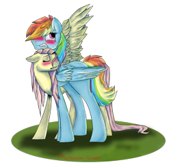 Size: 950x930 | Tagged: safe, artist:buff-spud, imported from derpibooru, fluttershy, rainbow dash, pegasus, pony, blushing, female, flutterdash, lesbian, mare, neck nuzzle, shipping, simple background, spread wings, transparent background, wings