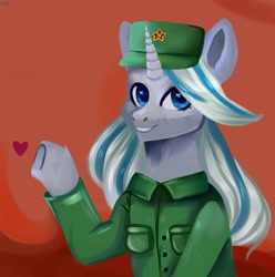 Size: 1000x1010 | Tagged: safe, artist:ske, imported from derpibooru, oc, oc only, oc:moon shadow, pony, unicorn, clothes, communism, military uniform, solo, uniform