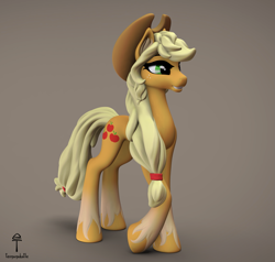 Size: 1515x1440 | Tagged: safe, artist:teonanakatle, imported from derpibooru, applejack, pony, 3d, solo