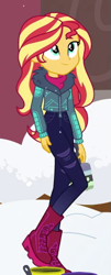 Size: 245x607 | Tagged: safe, imported from derpibooru, screencap, sunset shimmer, equestria girls, equestria girls series, holidays unwrapped, spoiler:eqg series (season 2), blizzard or bust, cropped, solo