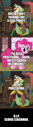 Size: 500x1926 | Tagged: safe, edit, edited screencap, imported from derpibooru, screencap, captain celaeno, pinkie pie, my little pony: the movie, castle in the sky, cloris leachman, comic, in memoriam, laputa: castle in the sky, rest in peace, screencap comic, studio ghibli