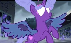 Size: 1024x626 | Tagged: safe, artist:artrocke, imported from derpibooru, alicorn, pony, 1000 hours in ms paint, glowing eyes, mewberty, ponified, purple fur, solo, star butterfly, star vs the forces of evil