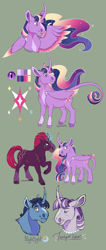 Size: 1500x3527 | Tagged: safe, artist:owlcoholik, imported from derpibooru, night light, tempest shadow, twilight sparkle, twilight velvet, alicorn, pony, unicorn, blaze (coat marking), coat markings, colored wings, curved horn, facial markings, fangs, female, hoers, horn, leonine tail, lesbian, male, multicolored wings, nightvelvet, redesign, shipping, socks (coat markings), straight, tail, tempestlight, twilight sparkle (alicorn), wings