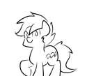 Size: 125x109 | Tagged: safe, artist:star, imported from ponybooru, oc, oc only, earth pony, pony, bacon, black and white, food, grayscale, looking at you, male, meat, monochrome, picture for breezies, raised hoof, raised leg, solo, stallion