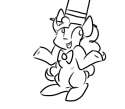 Size: 125x109 | Tagged: safe, artist:star, imported from ponybooru, pinkie pie, earth pony, pony, black and white, bowtie, female, grayscale, hat, mare, monochrome, picture for breezies, shrug, solo, top hat