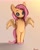 Size: 2430x3040 | Tagged: safe, artist:miokomata, imported from derpibooru, fluttershy, semi-anthro, bipedal, blushing, chest fluff, colored hooves, cute, daaaaaaaaaaaw, ear fluff, female, freckles, freckleshy, high res, legs together, mare, miokomata is trying to murder us, no nose, shyabetes, solo, spread wings, wings