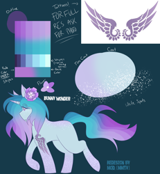 Size: 1920x2080 | Tagged: artist needed, source needed, safe, imported from derpibooru, oc, oc:bunny wonder, pony, unicorn, flower, flower in hair, reference sheet, tattoo