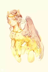 Size: 2000x3000 | Tagged: safe, artist:p-kclo3, imported from derpibooru, pegasus, pony, colored wings, padme amidala, ponified, star wars, traditional art, watercolor painting, wings