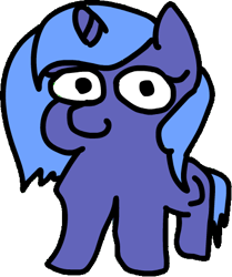 Size: 400x478 | Tagged: safe, artist:crusader productions, artist:swordsmen, imported from derpibooru, princess luna, alicorn, pony, abomination, female, filly, simple background, solo, the fourth wall cannot save you, woona, xk-class end-of-the-world scenario, younger