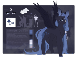 Size: 3096x2316 | Tagged: safe, artist:dusty-onyx, artist:dustyonyx, imported from derpibooru, oc, oc only, oc:starry night, pegasus, pony, female, mare, reference sheet, solo