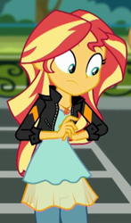 Size: 260x441 | Tagged: safe, imported from derpibooru, screencap, sunset shimmer, eqg summertime shorts, equestria girls, get the show on the road, cropped, solo