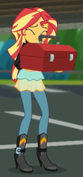 Size: 253x534 | Tagged: safe, imported from derpibooru, screencap, sunset shimmer, eqg summertime shorts, equestria girls, get the show on the road, cropped, solo