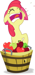 Size: 1888x4000 | Tagged: safe, artist:frownfactory, imported from derpibooru, screencap, apple bloom, earth pony, pony, sisterhooves social, apple, basket, burp, eyes closed, faic, female, filly, food, great moments in animation, open mouth, simple background, solo, transparent background, vector