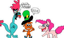 Size: 1024x601 | Tagged: safe, artist:totallytunedin, imported from derpibooru, pinkie pie, 1000 hours in ms paint, crossover, sylvia, sylvia (wander over yonder), wander (wander over yonder), wander over yonder