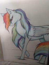 Size: 1944x2592 | Tagged: safe, artist:winterclaws22, imported from derpibooru, rainbow dash, pegasus, pony, paper, paperart, solo, traditional art