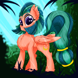 Size: 2500x2500 | Tagged: safe, artist:rurihal, imported from derpibooru, somnambula, pegasus, pony, cheek fluff, chest fluff, crepuscular rays, ear fluff, female, looking at you, mare, solo, wing fluff