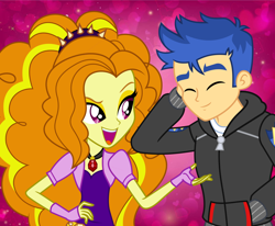 Size: 1136x936 | Tagged: safe, artist:themexicanpunisher, imported from derpibooru, adagio dazzle, flash sentry, equestria girls, disguise, disguised siren, female, flashagio, male, shipping, straight