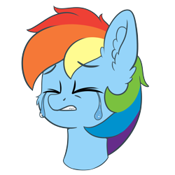 Size: 4000x4000 | Tagged: safe, artist:yelowcrom, imported from derpibooru, rainbow dash, pegasus, pony, bust, female, mare, sad, simple background, solo, teary eyes, transparent background