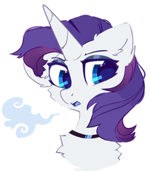 Size: 648x743 | Tagged: safe, artist:mirtash, imported from derpibooru, rarity, pony, unicorn, alternate hairstyle, choker, solo