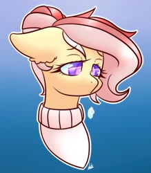 Size: 1233x1405 | Tagged: safe, artist:nate-doodles, imported from ponybooru, oc, oc only, oc:red rose, earth pony, pony, bust, clothes, female, freckles, gradient background, mare, solo, sweater, turtleneck