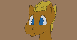 Size: 12288x6480 | Tagged: safe, artist:gpatch, imported from ponybooru, oc, oc only, oc:golden patch, blue eyes, brown background, bust, male, simple background, solo, stallion