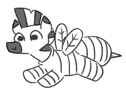Size: 579x423 | Tagged: safe, artist:jargon scott, imported from ponybooru, bee, insect, zebra, c:, clothes, costume, flying, lineart, male, monochrome, simple background, smiling, solo, white background, wings