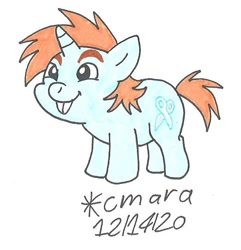 Size: 628x651 | Tagged: safe, artist:cmara, imported from derpibooru, snips, pony, unicorn, colt, male, palindrome get, simple background, solo, traditional art, white background