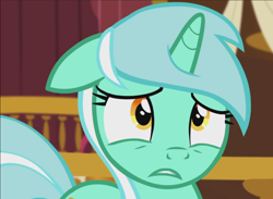 Size: 1278x937 | Tagged: safe, imported from derpibooru, screencap, lyra heartstrings, pony, unicorn, slice of life (episode), cropped, cute, female, floppy ears, lyrabetes, mare, sad, sadorable, solo