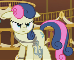 Size: 996x809 | Tagged: safe, imported from derpibooru, screencap, bon bon, sweetie drops, earth pony, pony, slice of life (episode), cropped, determined, floppy ears, grappling hook, solo, watch