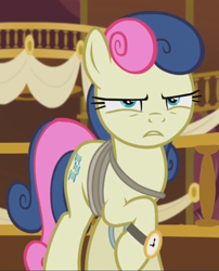 Size: 714x883 | Tagged: safe, imported from derpibooru, screencap, bon bon, sweetie drops, earth pony, pony, slice of life (episode), cropped, determined, grappling hook, narrowed eyes, raised hoof, solo, watch