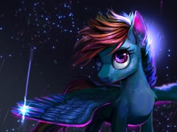 Size: 1343x1000 | Tagged: safe, artist:bananitryi, imported from derpibooru, rainbow dash, pegasus, pony, alternate hairstyle, cheek fluff, chest fluff, ear fluff, female, mare, solo, spread wings, wings