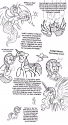 Size: 1280x2341 | Tagged: safe, artist:melspyrose, imported from derpibooru, discord, princess celestia, starlight glimmer, twilight sparkle, alicorn, draconequus, pony, unicorn, the cutie re-mark, alicornified, alternate ending, alternate universe, antagonist, celestia is not amused, cuffs, cutie mark removal, justice, karma, monochrome, race swap, s5 starlight, starlicorn, starlight gets what's coming to her, starlight glimmer is not amused, starlight is not amused, twilight sparkle (alicorn), unamused, xk-class end-of-the-world scenario, zipper, zippermouth